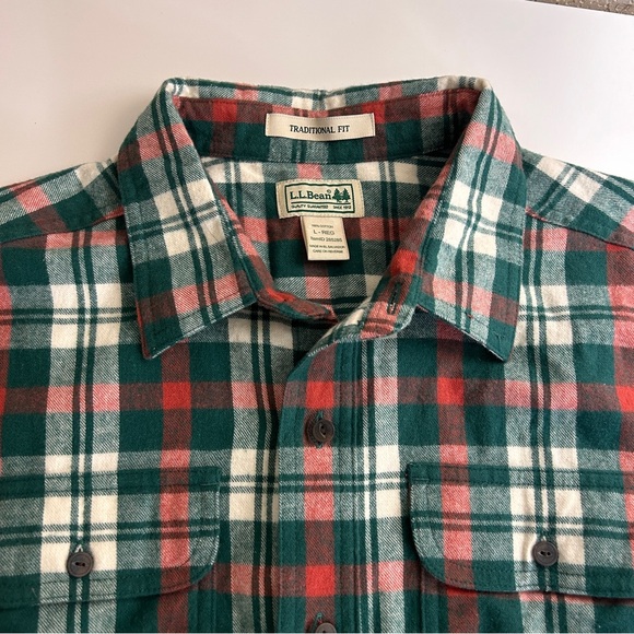 L.L Bean traditional fit men’s flannel size Large - Picture 5 of 8